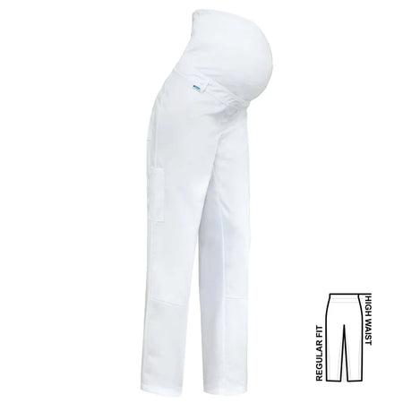 De Berkel ODESSA zwangerschapsbroek wit met hoge taille, zijzak en comfortabele pasvorm.