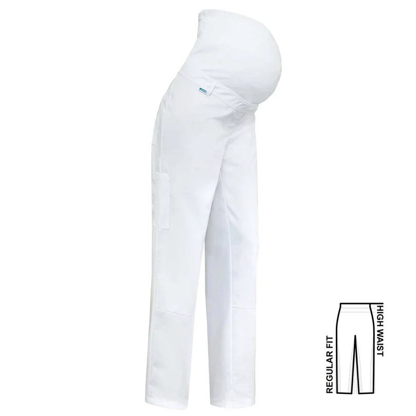 De Berkel ODESSA zwangerschapsbroek wit met hoge taille, zijzak en comfortabele pasvorm.