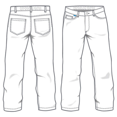 Witte De Berkel THOR herenbroek met steek- en achterzakken, gedetailleerde stiksels en riemlussen.