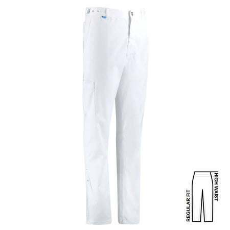 Witte De Berkel TRUDO unisex broek met zijzakken en regular fit, gemaakt van duurzaam materiaal, ideaal voor medische prof...